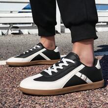 Spring Men's New Casual Sports Board Shoes, Lightweight And Soft Soled German Training Shoes - Black and White - View 13