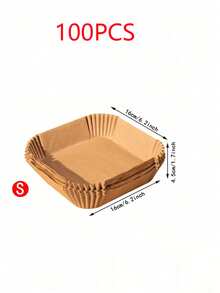 Value Pack 100pcs Non-Stick Air Fryer Lining-Square Circular Paper Lining For Baking, Baking And Microwave Cooking-Easy To Clean And Healthier Cooking For Shops Eid Al-Adha Mubarak - Multicolor - View 12