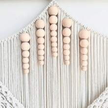 Achart Macrame Wall Hanging Large- Boho Wall Decor- Large Wall Art- Wall Decor Living Room- Macrame Tapestry Boho Decor For Bedroom Leaf AndWood Bead - 葉形木珠 - 查看 2