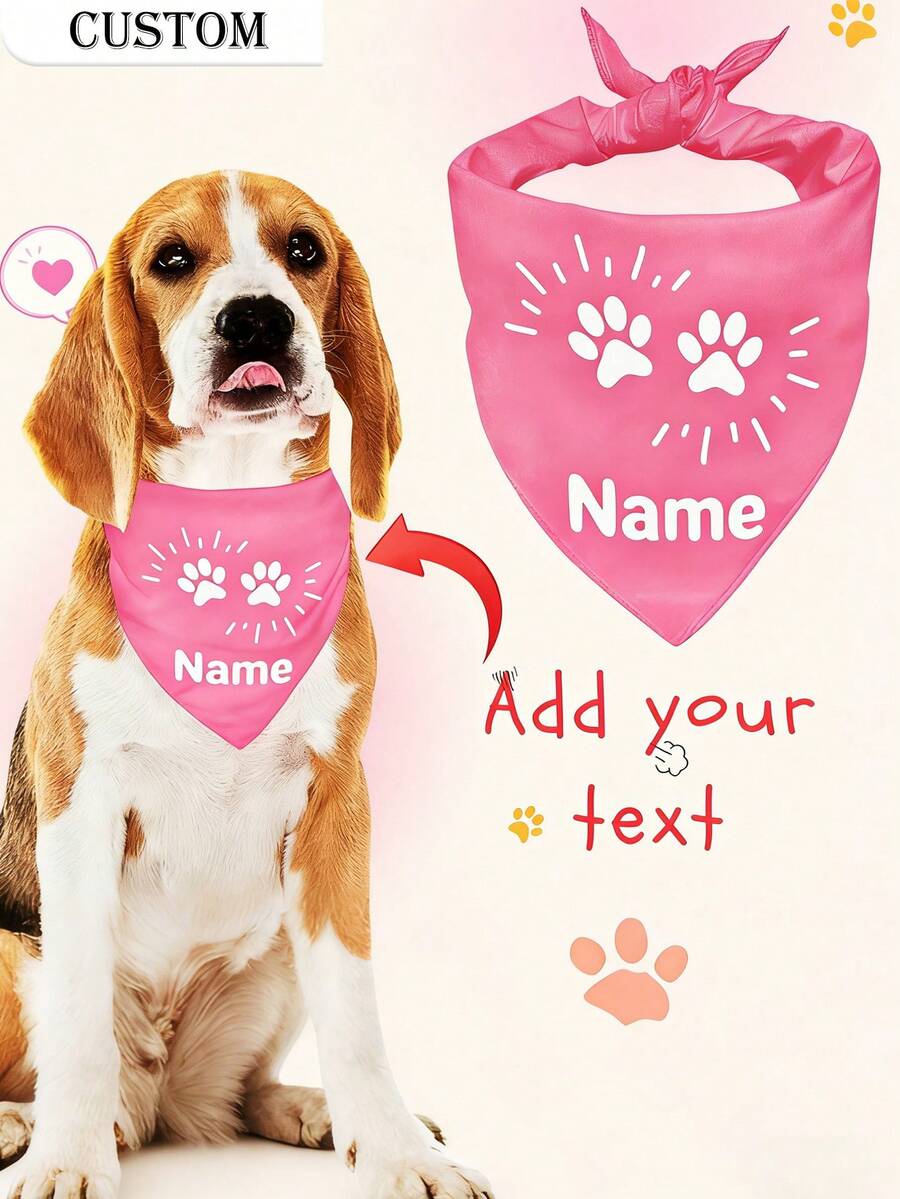 Sciarpa personalizzata per animali domestici, bandana personalizzata per cani, sciarpa triangolare con logo personalizzato e colore unito, sciarpa per il collo degli animali domestici, sciarpa triangolare a bavaglino, adatta per cani e gatti di piccola, media e grande taglia, alla moda, colorata, retrò, carina, minimalista, adorabile, personalizzabile, unica, personalizzata, adatta per anniversari, compleanni e altre occasioni