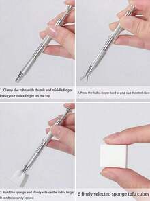 100pcs Ombre Nail Sponge Blocks, Ombre Nail Polish Sponge Tools [Excluding Tweezers] - A - View 7