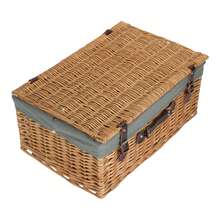 Red Hamper 36cm Buff Finish Wicker Picnic Basket - Grey - View 3