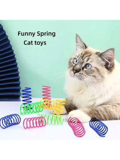 20pcs Colorful Spring Cat Toys, Indoor Cat Toys, Creative Cat Toys To Kill Time And Keep Healthy, Interactive Cat Toys, Durable Plastic Spring For Cats To Hit, Bite And Hunt