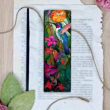 2D Acrylic Flat Creative Hummingbird Bookmarks, Exquisite Acrylic Bookmarks Set With Hummingbird And Flower Combination, Perfect Gift For Family And Friends - Brown - View 3