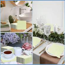 25pcs/50pcs/75pcs/Set Soft Edged 2-Ply Cocoa Soft Tissue Paper Napkins, 24cm*24cm Unfolded, Suitable For: Wedding, Tea Party, Birthday Party Decoration, Party Decoration, Party Supplies, Holiday Decoration, Holiday Supplies - Quantity - View 4