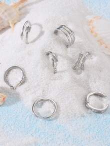 12件套女士脚趾环，不易褪色，简约可爱，开口可调节，夏威夷海滩夏季脚趾环。 - 彩色 - 查看 5