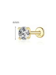 1件 0.03-0.3ct 925純銀莫桑石鼻釘 平背低過敏穿刺飾品 鼻環耳釘 男女通用日常佩戴 - 金色 - 查看 14