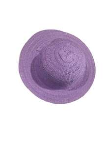 1顶时尚手工草编巴拿马帽，波西米亚风沙滩遮阳帽，防紫外线遮阳帽，休闲帽 - 彩色 - 查看 10