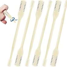 2Pcs Manual Nose Hair Trimmer, 360° Rotating Double-Sided Blade Nostril Hair Remover, Portable Travel Home Daily Use Essentials With Ear Pick For Men & Women - Apricot - View 4