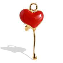1pc/3pcs Cute Delicate 304 Stainless Steel Electroplated Gold Heart Shaped Fluid Multi-Color Drip Oil Jewelry Pendant Charm Suitable For Handmade DIY Jewelry Making Necklace Bracelet Earrings Accessories - S3265 - View 8