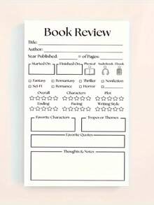 1pc Funny Memo Pad - 50 Sheets Star Rating Tear-Off Pages, Essential Gift For Book Lovers And Daily Office Use - Multicolor - View 2