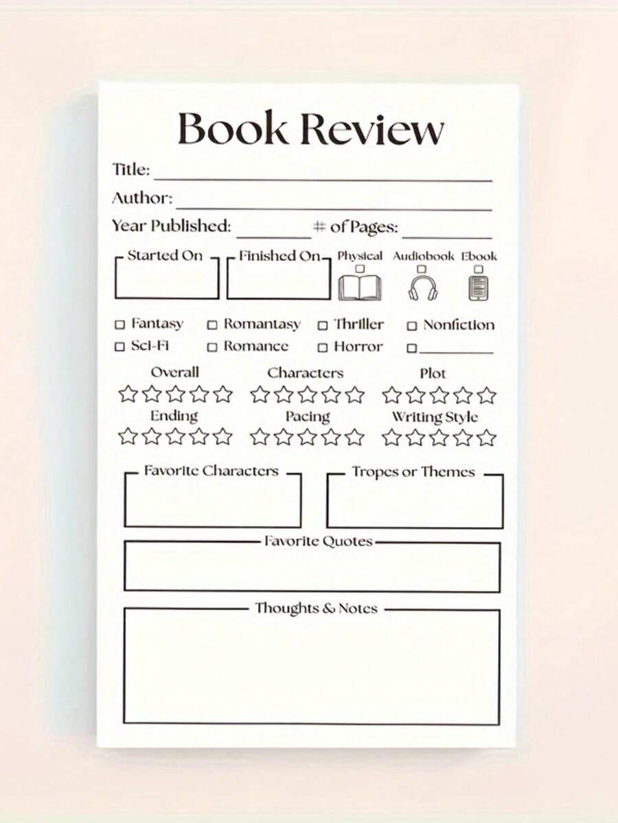 1pc Funny Memo Pad - 50 Sheets Star Rating Tear-Off Pages, Essential Gift For Book Lovers And Daily Office Use