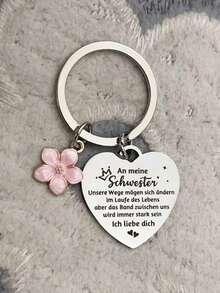Silver Slogan Keychain, Casual Chic Party Cute Street Elegant Zinc Alloy, Gift For Sister - Silver - View 2