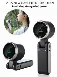 AIRPROSSING 1个3600mAh手持风扇，USB迷你便携式充电涡轮小风扇，桌面小型电风扇，便携式可充电学生桌面小型电风扇，口袋风扇，便携式手持涡轮风扇，5档风速，电池供电，三合一手持风扇，采用涡轮技术，适用于户外活动、旅行、工作等场合。 - 手持3 - 查看 7