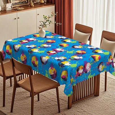 1pc Reusable & Washable Football Pattern Tablecloth, Suitable For Party, Kitchen, Outdoor Decoration