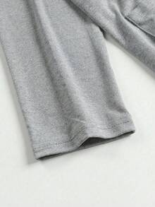 EARO Plus Size Women Casual Solid Color Loose Long Cardigan Jacket With Pockets, Minimalist Comfortable Daily Wear, Spring/Autumn, Unique Design, Flattering Fit - Gray - View 5