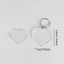 5pcs Blank Photo Frame Keychain Clear Acrylic Keyring Insert Photo Split Key Pendant DIY Key Holder Couple Anniversary Gifts - A - View 12