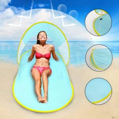 2 chiếc lều bãi biển và dép, lều cắm trại ngoài trời chống nắng, lều bật tự động, dép cắm trại tiện dụng.