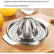 Exprimidor manual de limón de acero inoxidable, exprimidor de cítricos con recipiente de almacenamiento - Tazón para exprimidor de jugo - Ver 11