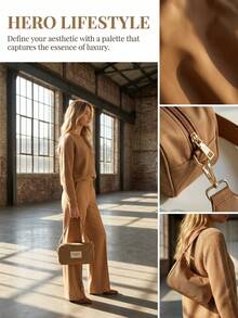 Burberry 1PC Adjustable Strap Mini Tan Leather Crossbody Bag - British Minimalist Style, Logo Label Detail, Compact Camera Bag Shape, Versatile Bag For Office Commute & Weekend Outings - Brown - View 4