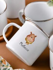 1 pièce Mug personnalisé, Mug en céramique avec nom personnalisé, 1 mug personnalisé avec tasses à thé mignonnes et texte imprimé, convient pour le café, le thé et les boissons, cadeau de fête idéal pour les femmes, la fête des mères, Noël, la Saint-Valentin, cadeau unique pour les amis/la famille - Multicolore - Voir 7