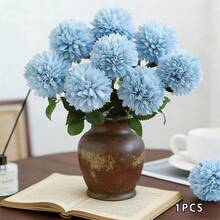 Artificial Chrysanthemum Festive Faux Flower Decoration For Home Holiday Decor - 藍色 - 查看 4