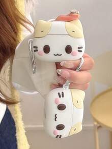 1pc Cotton Candy Cat Ear Headphone Case Suitable Compatible With Apple - Multicolor - View 2