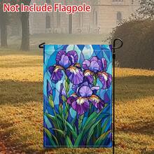 2D Flat, 1pc 2d Flat Garden Flag Double-Sided Patio Flag Of Vibrant Purple Irises For Festive Home Decoration For Family Gatherings Thanksgiving Parties (Bracket Not Included), 2D Flat, Outdoor Decor, Festive Display, Decorative Flag, Doublesided - GFlag - 查看 7