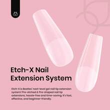 Beetles Soft Gel Nail Tips Short Almond 288pcs In 12 Sizes, Etch-X Pre-Etched Full Cover Acrylic Fake Nails Art - Coffin Long 288pcs (Etch X Nail Tips) - View 5