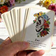 Baraja de Cartas Oráculo Botánico Anatómico Vintage, Cartas de Adivinación del Body Humano Floral para Guía Espiritual, Juego de Fiesta de Adivinación como Regalo - Multicolor - Ver 3