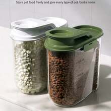 Pet Food Storage Container, Airtight Moisture-Proof Dust-Proof Large Capacity Cat Dog Food Bucket, Household & Travel Food Dispenser - 2L - View 2