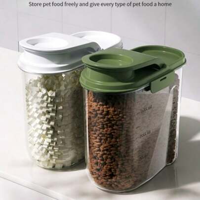 Pet Food Storage Container, Airtight Moisture-Proof Dust-Proof Large Capacity Cat Dog Food Bucket, Household & Travel Food Dispenser