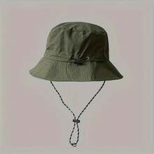 Unisex Outdoor Hat, Foldable And Breathable, Quick-Drying, Casual Fisherman Hat For Fishing, Hiking, And Sun Protection - màu đen - Xem 7