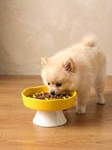 PETSIN Ceramic Slow Feeder Bowl, Elevated Cat Bowl For Neck Protection, Anti-Tipping, Pet Food Bowl - Multicolor - View 1