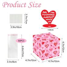Pink Heart-Shaped Valentine's Day Children's Card Box, Suitable For School Party Gift Exchange - Pink Heart - View 2