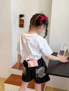 1 Túi đeo vai bé gái hình nơ hoạt hình, túi đeo chéo nhỏ gọn, phụ kiện tươi mới, túi đeo vai công chúa dễ thương và ngọt ngào cho trẻ em, túi đựng đồ ăn nhẹ, ví đựng tiền xu. - Nhiều màu - Xem 11