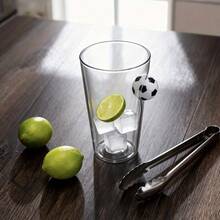 1 pezzo Tazza in vetro con pallone da calcio incorporato, tazza da birra, tazza da bere trasparente per uso domestico, tazza da tè, tazza da latte e tazza da succo. - Multicolore - Visualizzare 3