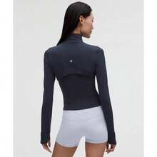 Lululemon Define Cropped Jacket Nulu LW3HWES - Xanh hải quân/Bạc tráng gương - Xem 4