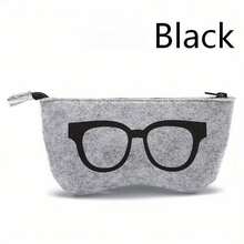 5pcs/Set Unique Soft Felt Eyeglass Cases - Colorful Eye Design, Portable Durable Fashion Eyeglass Holder, Unisex, Zipper Closure, Cute Eyeglass Case - Multicolor - View 10