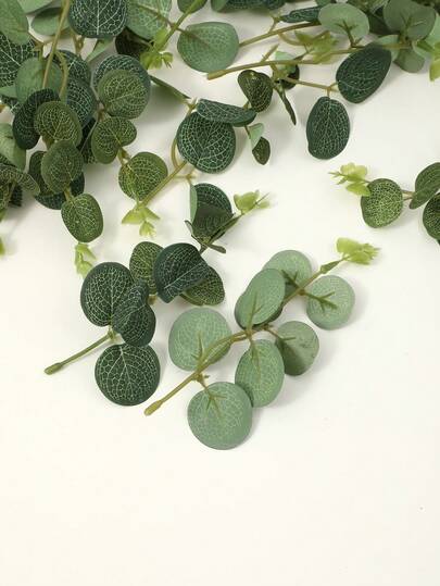 20Pcs Embellishment Simulation Of Money Leaves, Flower Branches, Eucalyptus Leaves, Flower Arrangement And Decoration Simulation Bouquet Arrangement Of Flowers, Green Plants, Artificial Clover/Christmas Leaves, Suitable For Home, Dining Room, And Living Room Decoration