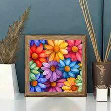 5D Diamond Painting Kit - Full Round Diamond, Floral Pattern, Acrylic Craft Set For Home Decor, Frameless Diamond Painting Gift Set - round diamond - View 3