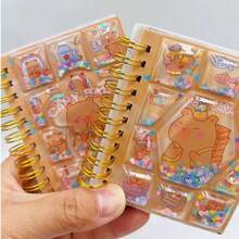 1pc Capybara Liquid Glitter Spiral Notebook, Attractive For Elementary Students, Random Style, Back To School Gift - A - View 9