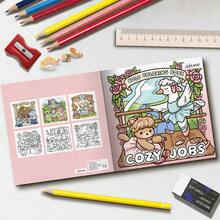 《舒适工作》成人儿童涂色书，大胆易上色，简约大图设计，助您放松身心，内含可爱绘画书和舒适图案（大胆易上色），母亲节礼物，返校用品 - 舒適工作 - 查看 4