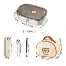 304 Stainless Steel Lunch Box With Cute Cartoon Patterns, Sealed And Leak Proof Bento Box, Camping And Picnicking Portable Food Container , Microwave Heatable, Cold And Heat-Resistant Refrigerator Fresh-Keeping Box, Suitable For Student And Adult Use In Home, School, Office, Outdoor - Multicolor - View 16