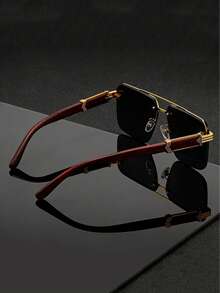 一副男士金红色飞行员太阳镜，金属材质，UV400 防晒，轻奢商务风格，适合商务场合 - 彩色 - 查看 7