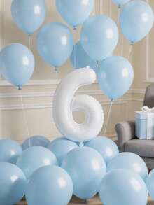 18 Inch/12 Inch/10 Inch/5 Inch (Different Quantities) Blue Balloons, Suitable For Birthday, Bridal Shower, Graduation, Princess Theme, Bachelorette Party And Blue Theme Party Decoration (Includes Ribbon And Knotter) - View 4