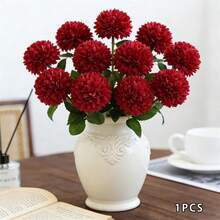 Artificial Chrysanthemum Festive Faux Flower Decoration For Home Holiday Decor - 紅色 - 查看 4