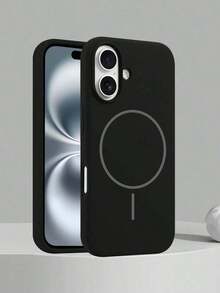 Liquid Silicone Magnetic Phone Case Compatible With IPhone 16 Pro Max Waterproof Shockproof Anti-Fall Scratch Resistant - màu đen - Xem 3