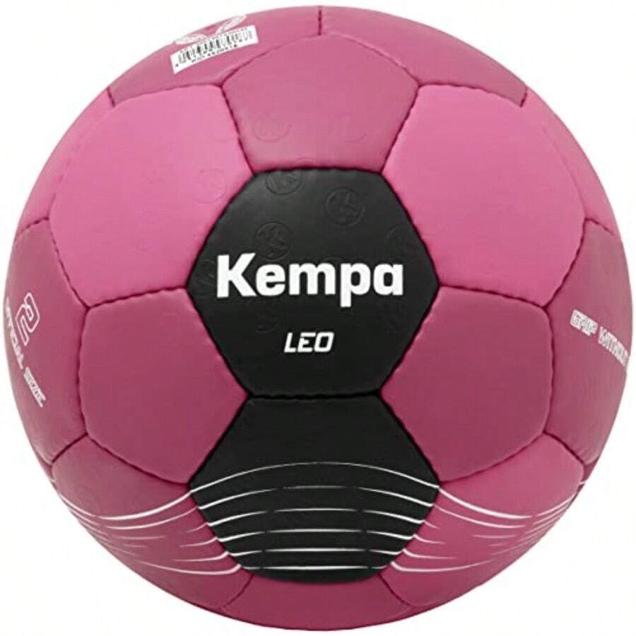 Kempa Pelota de Balonmano Unisex y Juvenil Leo y Pelota de Entrenamiento Resistente y Agradable al Tacto para niños - granate/negro - Ver 1