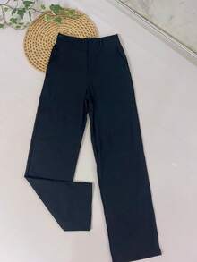 Linen Set With Three-Quarter Sleeves And High-Waisted Pants With Elastic Waistband | Lightweight Fabric - 黑色 - 查看 6